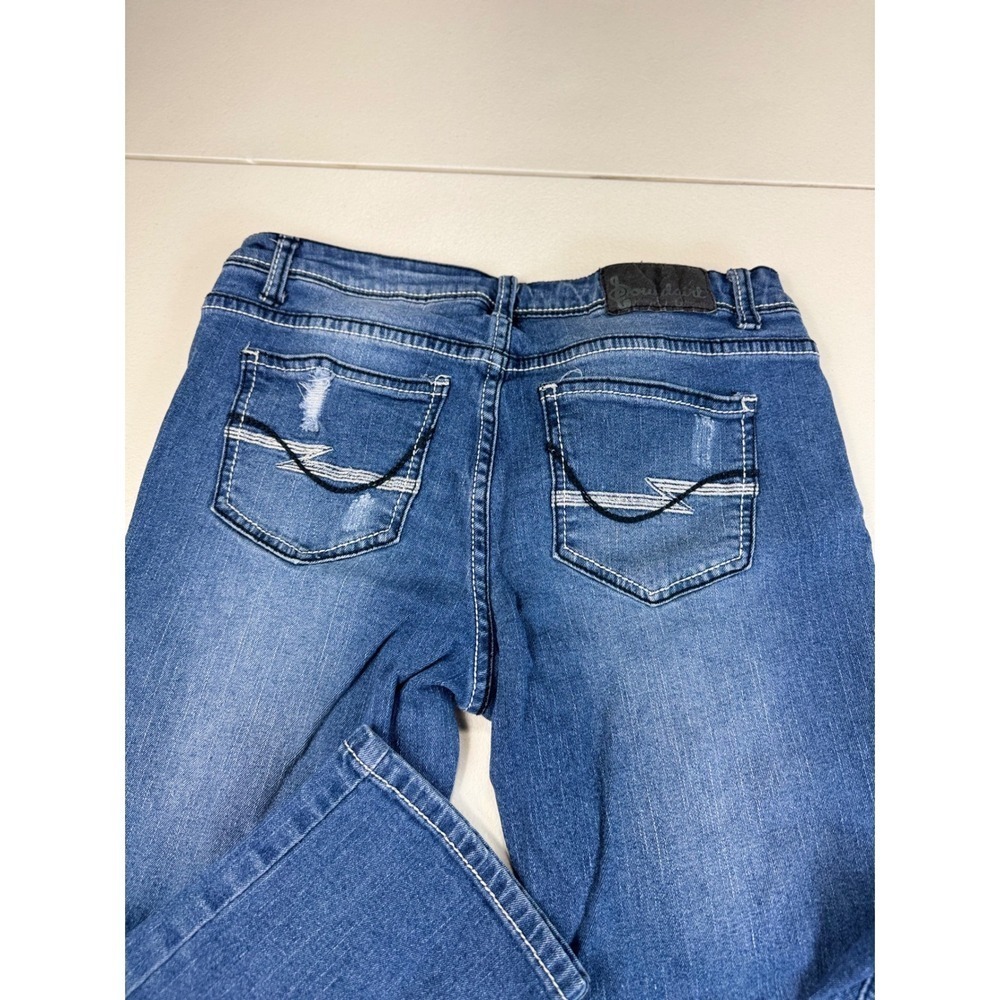 Sowdgirl Jeans Women's Size 9 Blue Denim Distressed Whiskered Wash - Picture 3 of 8